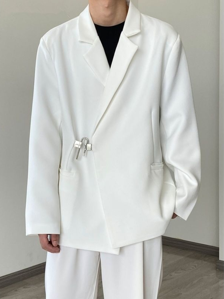 Streetwear Brand Aesthetic - Ensemble Blazer Décontracté Blanc pour Homme