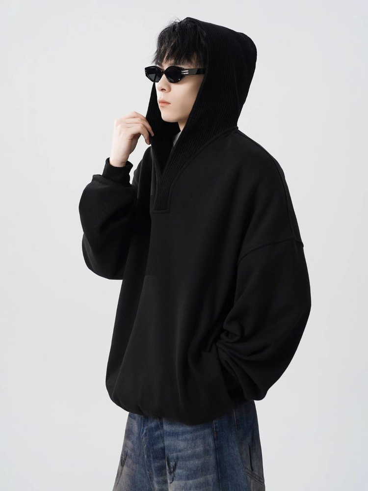 Streetwear Brand Aesthetic - Sweat-shirt ample en coton uni pour