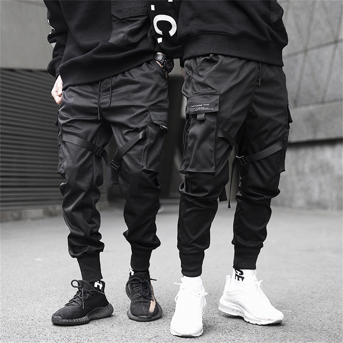 Gothic Streetwear Brand - Pantalon Cargo Hip Hop noir, polyvalent,