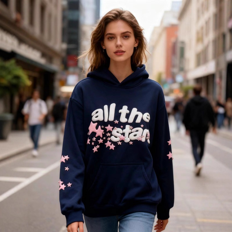 Streetwear Brand Drops - Nouveau sweat-shirt imprimé lettres en mousse