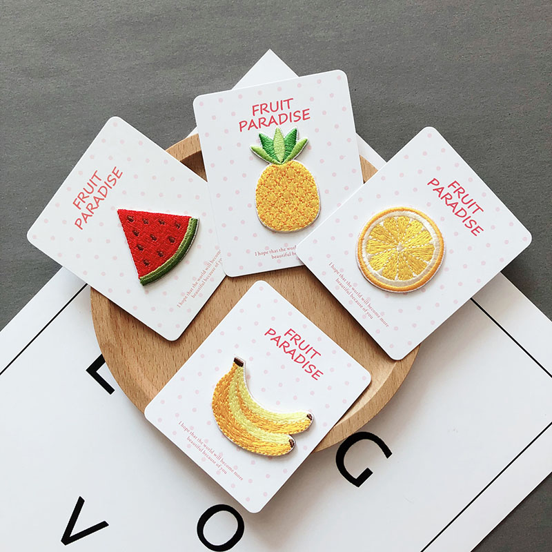 Streetwear Brand Stickers - AHYONNIEX-Patchs Brodés de Fruits et Pommes,