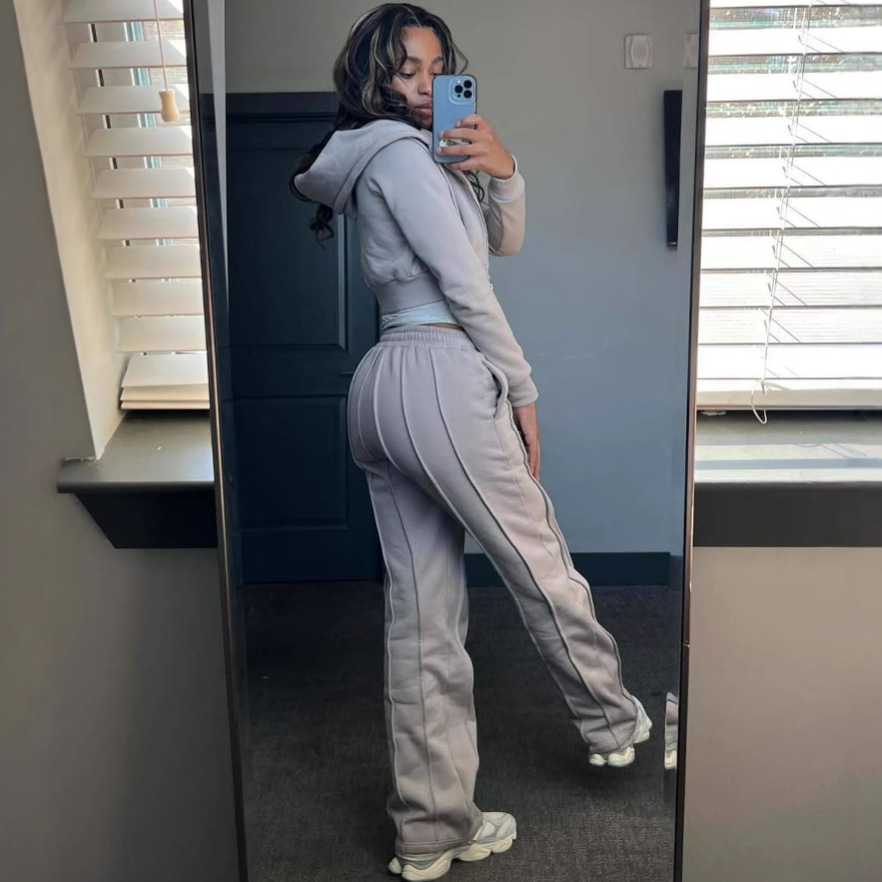 Streetwear Brand Manufacturers - Sweat à capuche zippé pour femme