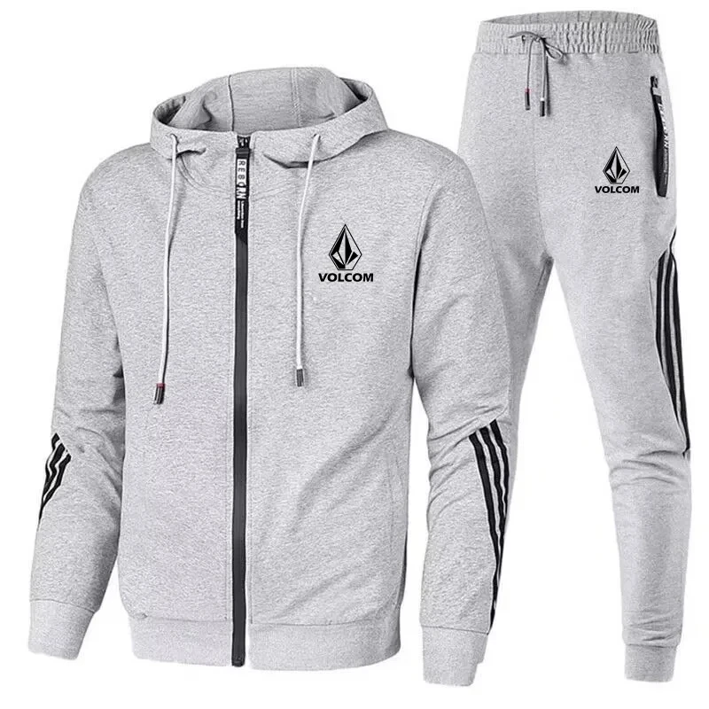 Streetwear Zipper - Survêtement tendance avec bandes latérales, capuche