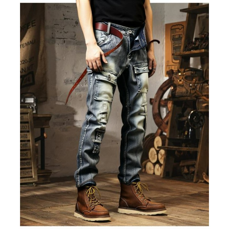 Pantalon droit délavé et vieil - Streetwear Brand America avis et prix