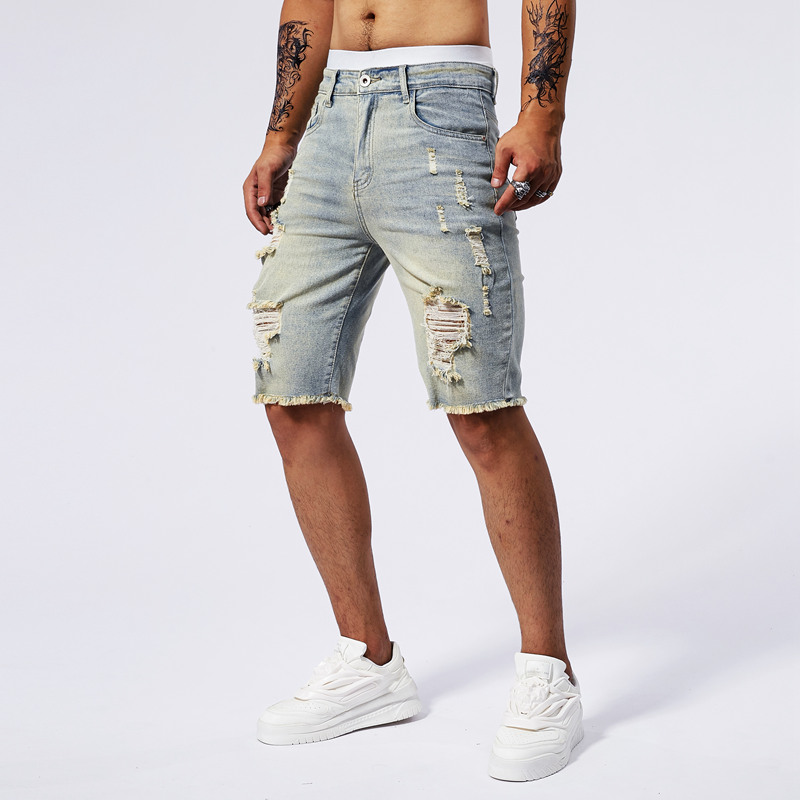 Short en Denim déchiré pour ho - Streetwear Brands avis et prix