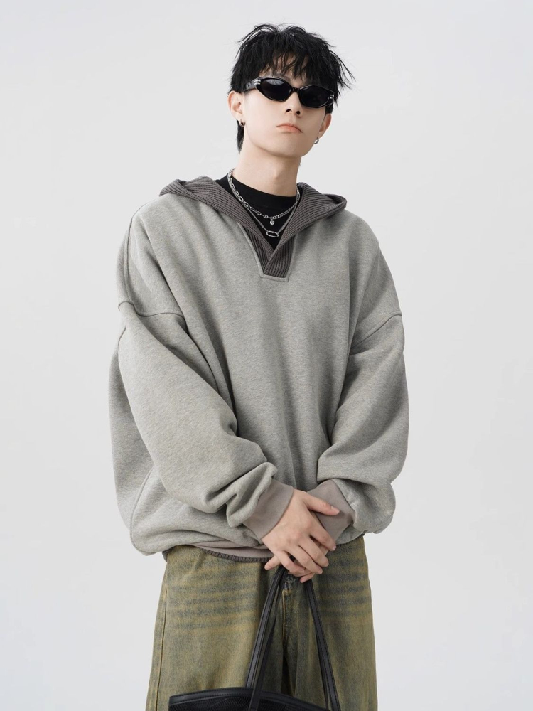 Sweat-shirt ample en coton uni - Streetwear Brand Aesthetic avis et prix
