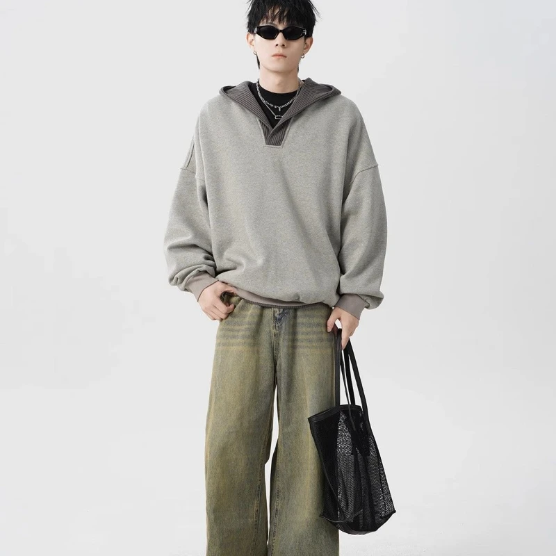 Sweat-shirt ample en coton uni - Streetwear Brand Aesthetic avis et prix