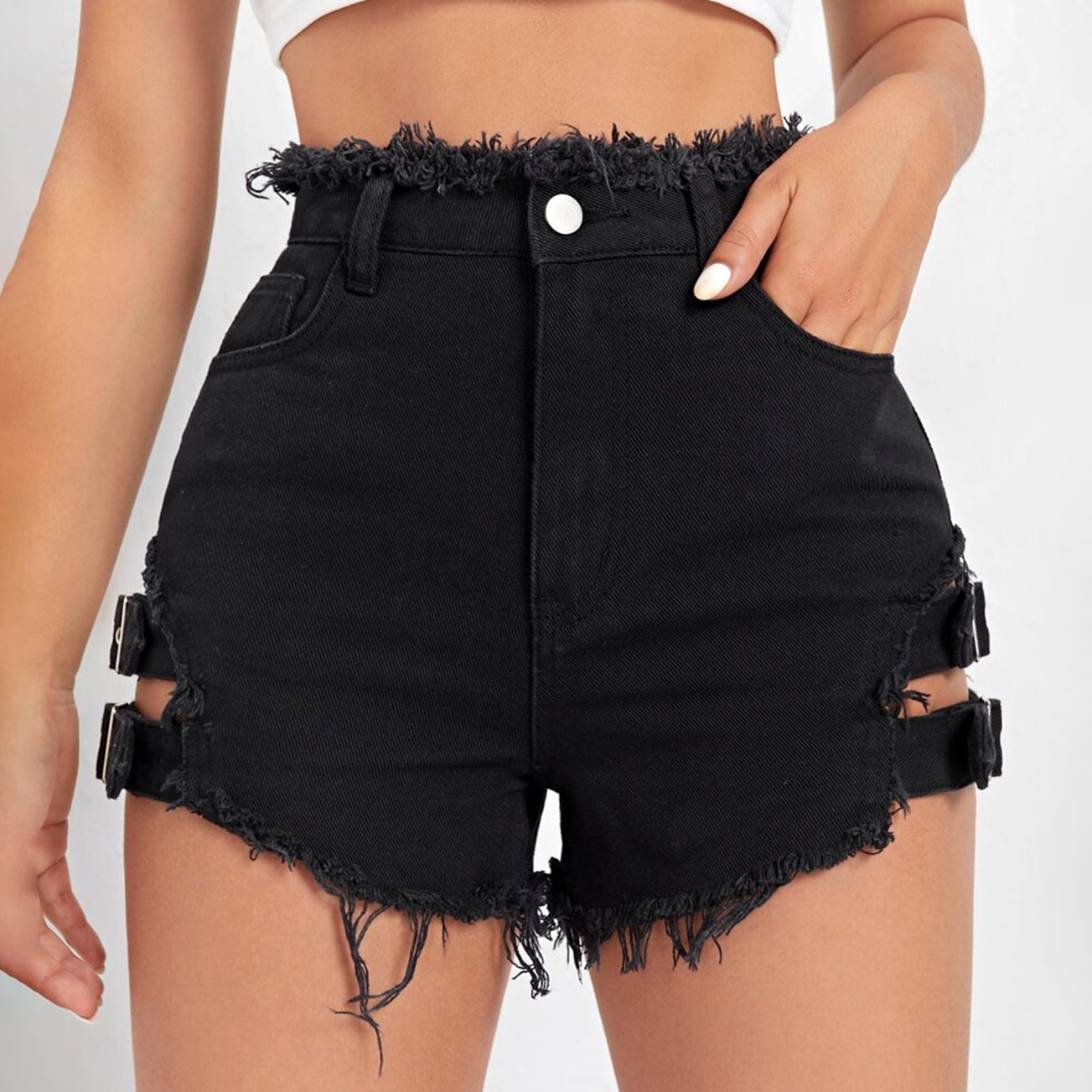 Shorts en jean taille haute po - Streetwear Brand Shorts avis et prix
