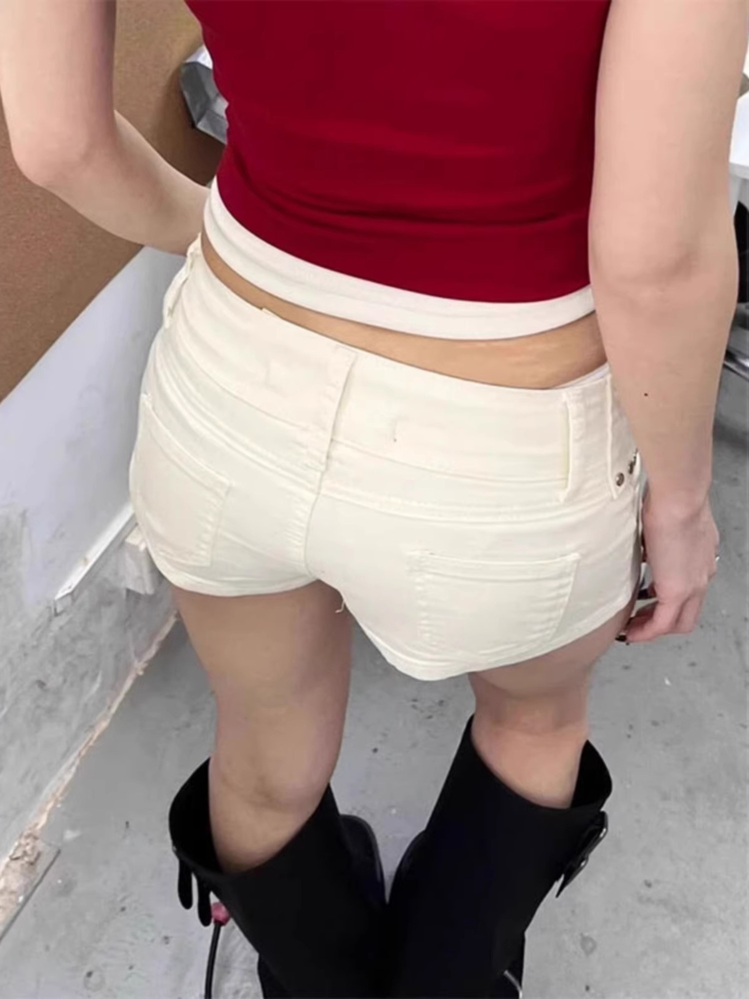 Shorts en jean blanc taille ba - Streetwear Brand Shorts avis et prix