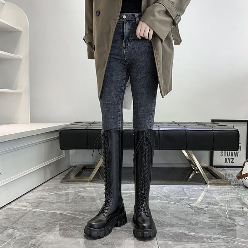 Bottes hautes pour femmes à la - Streetwear Zipper avis et prix