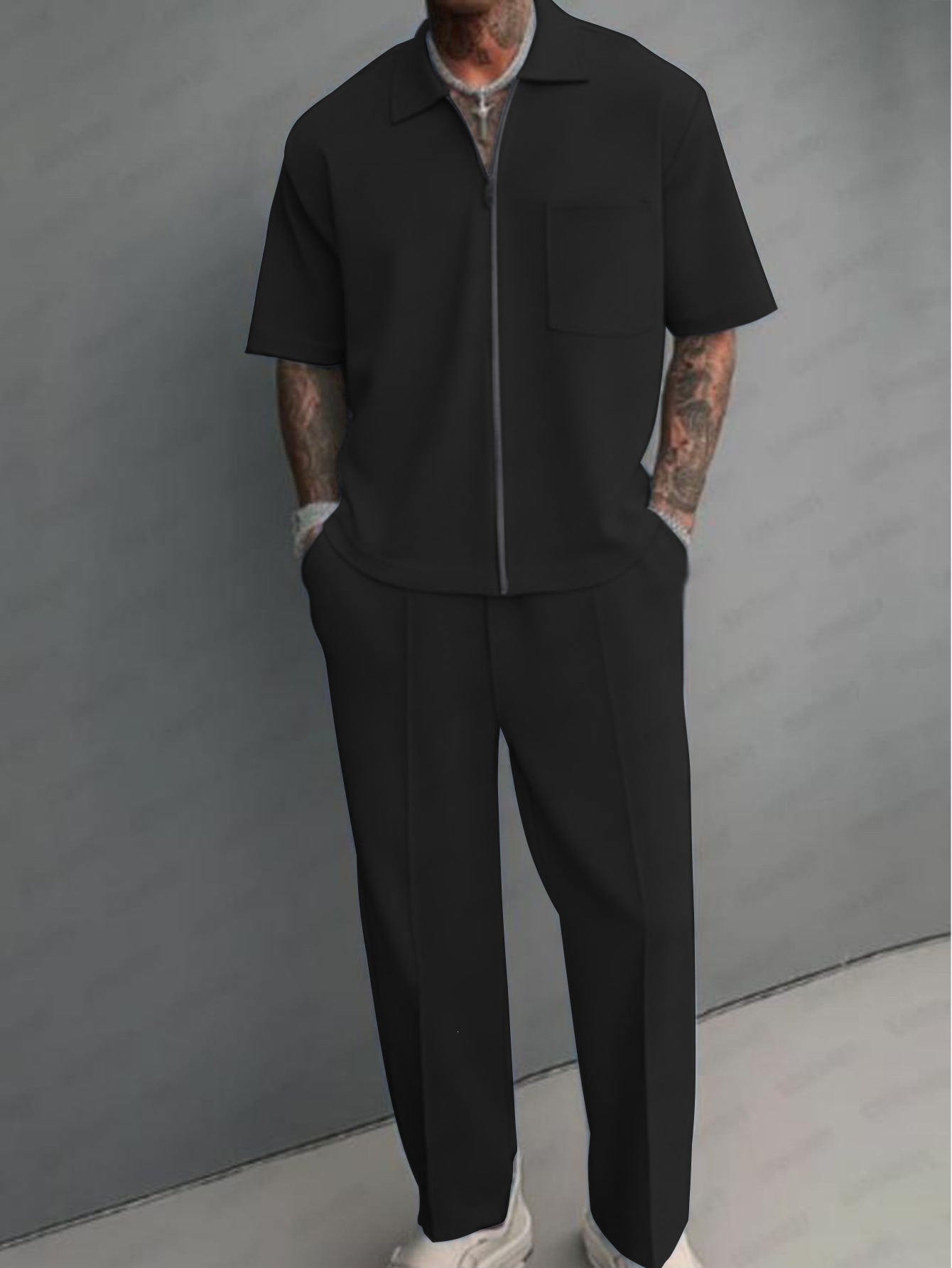 Ensemble 2 pièces pour homme : - Streetwear Zipper avis et prix
