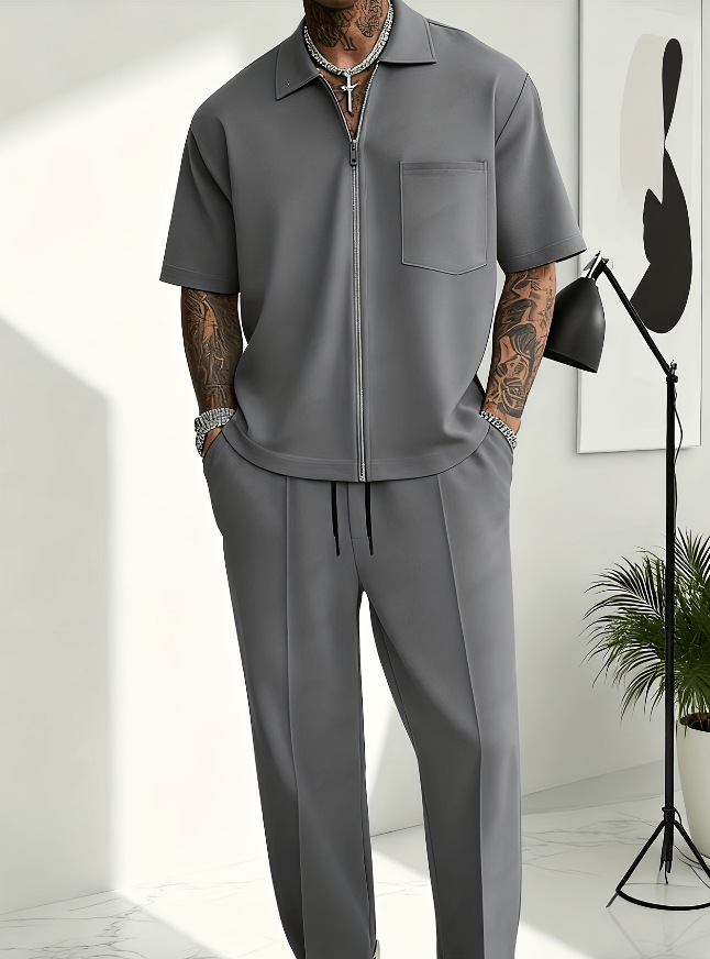 Ensemble 2 pièces pour homme : - Streetwear Zipper avis et prix